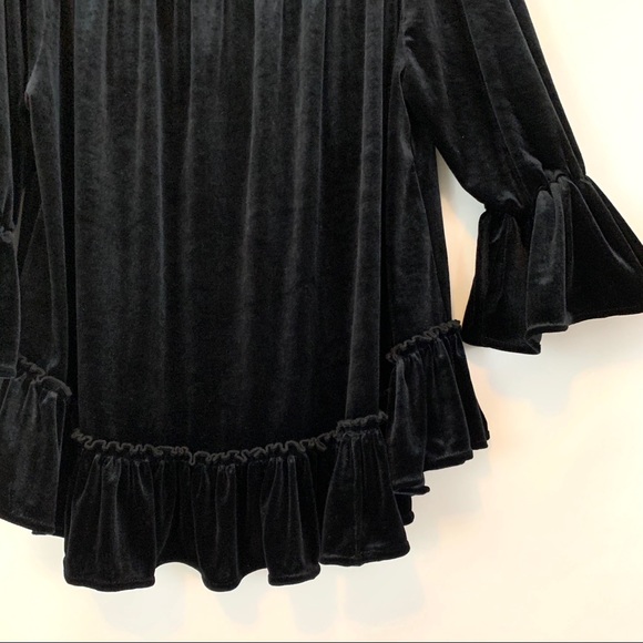 2 Chic Luxe Sz: M/L off shoulder velvet Blouse - Picture 2 of 8